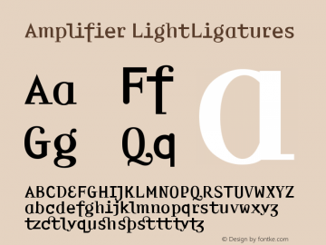 Amplifier LightLigatures Version 001.000 Font Sample