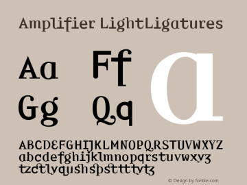 Amplifier LightLigatures Version 001.000 Font Sample