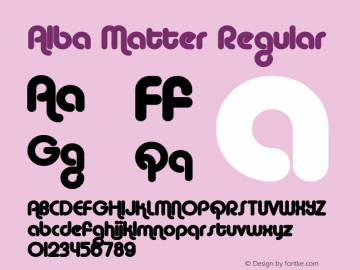 Alba Matter Regular Macromedia Fontographer 4.1.3 1/22/01图片样张