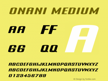 Onani Medium Version 001.000 Font Sample