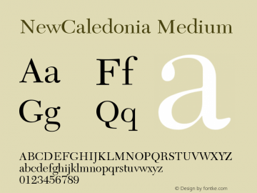 NewCaledonia Medium Version 001.000 Font Sample