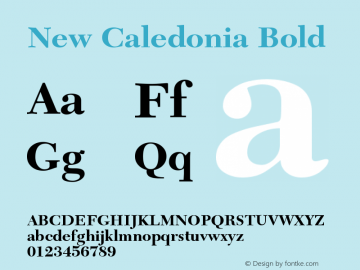 New Caledonia Bold Version 001.001 Font Sample