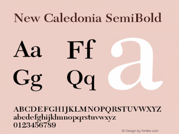 New Caledonia SemiBold Version 001.001 Font Sample