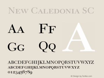 New Caledonia SC Version 001.001 Font Sample