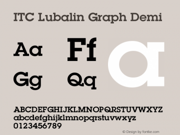 ITC Lubalin Graph Demi Version 001.003 Font Sample