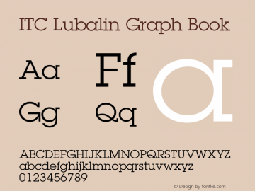 ITC Lubalin Graph Book Version 001.003 Font Sample