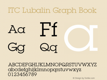 ITC Lubalin Graph Book Version 001.004 Font Sample