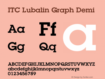 ITC Lubalin Graph Demi Version 001.004 Font Sample