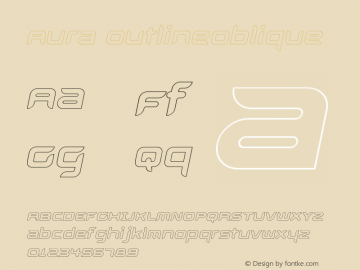 Aura OutlineOblique Version 001.000图片样张