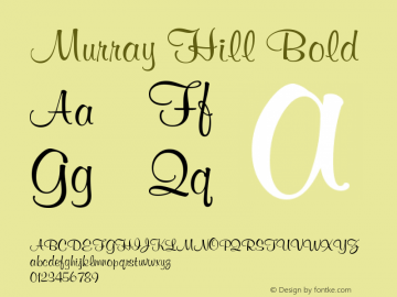 Murray Hill Bold Version 003.001 Font Sample