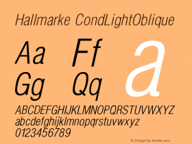 Hallmarke CondLightOblique Version 001.000图片样张