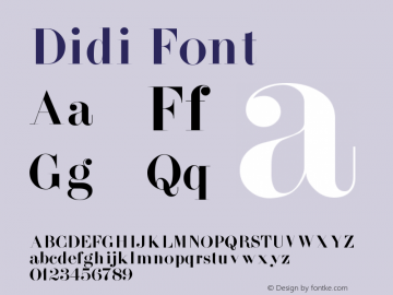 Didi Font Version 001.000图片样张