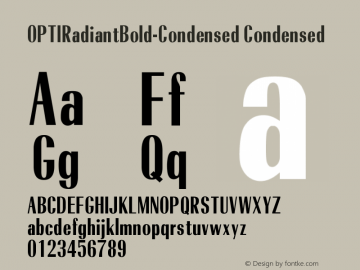 OPTIRadiantBold-Condensed Condensed Version 001.000图片样张