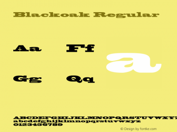 Blackoak Regular 001.002 Font Sample