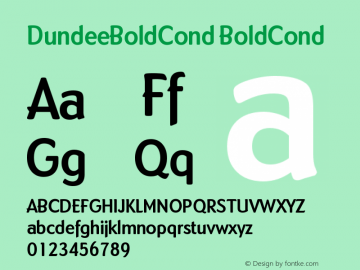 DundeeBoldCond BoldCond Version September 23, 1993 v图片样张