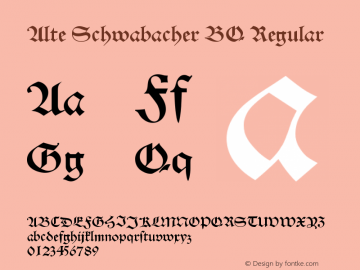 Alte Schwabacher BQ Regular Version 001.000 Font Sample