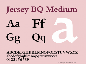 Jersey BQ Medium Version 001.000 Font Sample