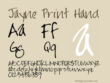 Jayne Print Hand 2000; 1.0, initial release图片样张