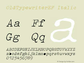 OldTypewriterEF Italic Version 1.00 Font Sample