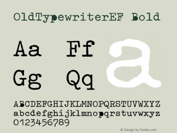 OldTypewriterEF Bold Version 1.00 Font Sample