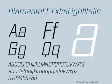 DiamanteEF ExtraLightItalic Version 001.000图片样张
