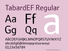 TabardEF Regular OTF 1.000;PS 001.000;Core 1.0.29 Font Sample