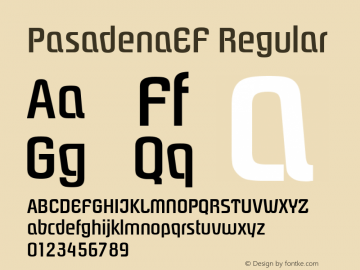PasadenaEF Regular Version 1.00 Font Sample