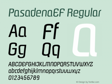 PasadenaEF Regular Version 1.00 Font Sample