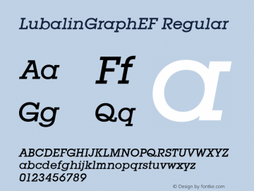 LubalinGraphEF Regular 001.000 Font Sample