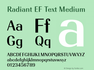 Radiant EF Text Medium Macromedia Fontographer 4.1 22.05.2002图片样张