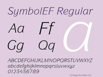 SymbolEF Regular OTF 1.000;PS 001.000;Core 1.0.29 Font Sample