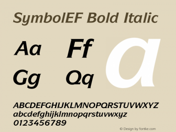 SymbolEF Bold Italic OTF 1.000;PS 001.000;Core 1.0.29 Font Sample
