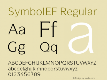 SymbolEF Regular OTF 1.000;PS 001.000;Core 1.0.29 Font Sample