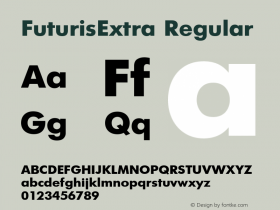 FuturisExtra Regular 001.000 Font Sample