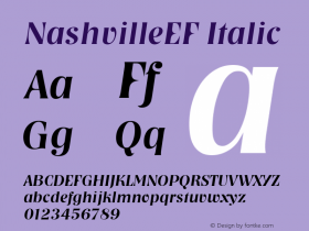 NashvilleEF Italic Version 1.00 Font Sample