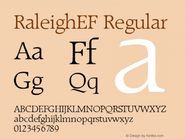RaleighEF Regular OTF 1.000;PS 001.000;Core 1.0.29图片样张