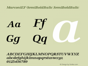 MarconiEF-SemiBoldItalic SemiBoldItalic Version 001.001 Font Sample