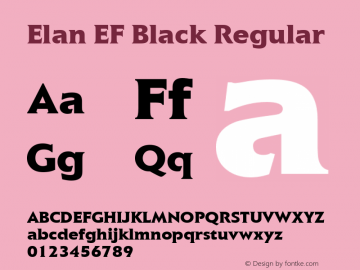 Elan EF Black Regular Macromedia Fontographer 4.1 09.06.2001 Font Sample