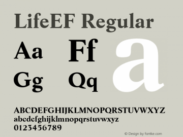 LifeEF Regular 001.000 Font Sample