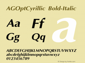 AGOptCyrillic Bold-Italic 1.000 Font Sample