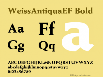 WeissAntiquaEF Bold Version 001.000图片样张