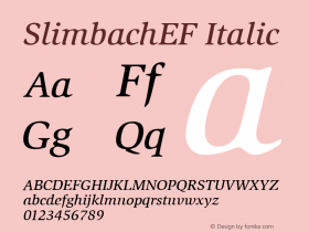 SlimbachEF Italic OTF 1.000;PS 001.000;Core 1.0.29图片样张