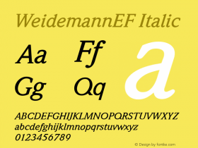 WeidemannEF Italic OTF 1.000;PS 001.000;Core 1.0.29 Font Sample