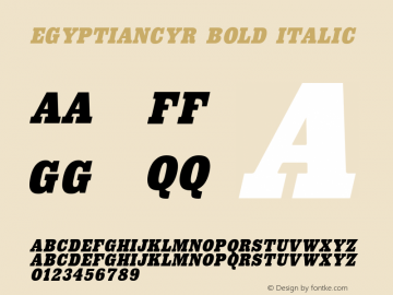 EgyptianCyr Bold Italic Version 1.01图片样张