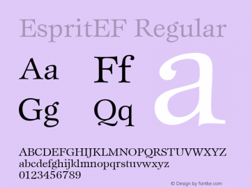 EspritEF Regular Version 1.00 Font Sample