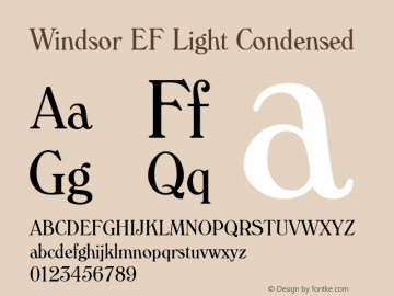 Windsor EF Light Condensed Macromedia Fontographer 4.1 17.04.02 Font Sample