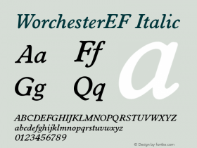 WorchesterEF Italic OTF 1.000;PS 001.000;Core 1.0.29图片样张