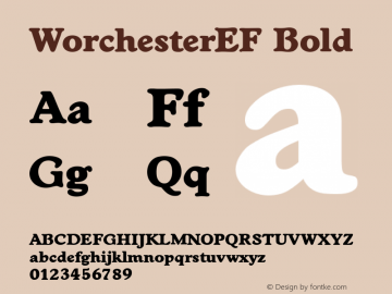 WorchesterEF Bold OTF 1.000;PS 001.000;Core 1.0.29图片样张