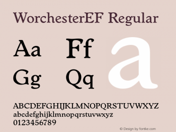 WorchesterEF Regular OTF 1.000;PS 001.000;Core 1.0.29 Font Sample