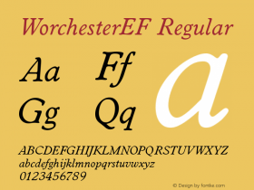WorchesterEF Regular OTF 1.000;PS 001.000;Core 1.0.29 Font Sample